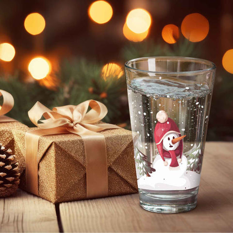 Leonardo Wasserglas mit UV-Druck im Schneemann Design zu Weihnachten