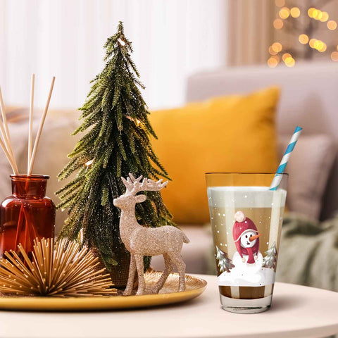 Leonardo Wasserglas mit UV-Druck im Schneemann Design zu Weihnachten