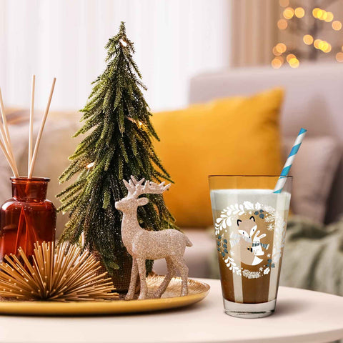 Leonardo Wasserglas mit UV-Druck - Winterfuchs Motiv - zu Weihnachten