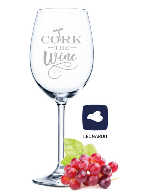 Leonardo Weinglas mit Gravur "Cork The Wine"