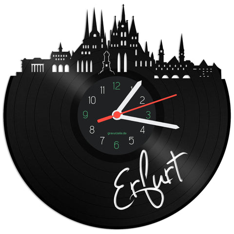 Schallplattenuhr Skyline Erfurt