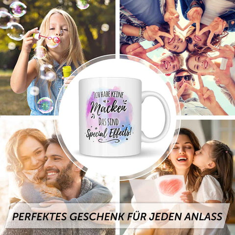 Bedruckte Tasse mit Spruch - Ich habe keine Macken