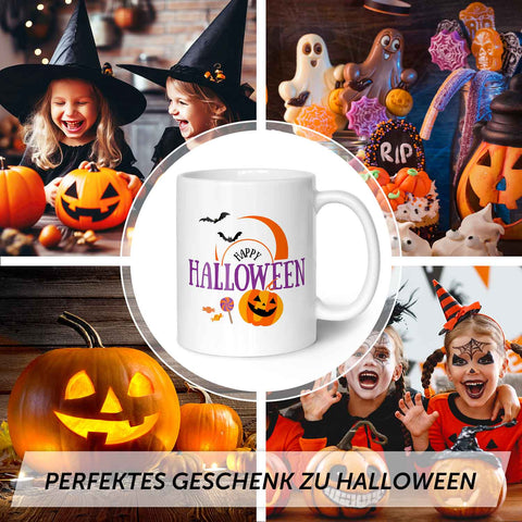 Bedruckte Tasse mit Motiv im Happy Halloween Design