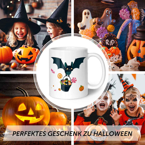 Bedruckte Tasse mit Motiv im Fledermaus Design