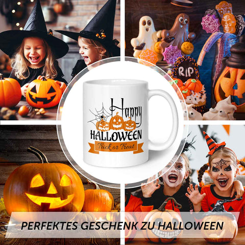 Bedruckte Tasse mit Motiv im Happy Halloween Design