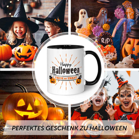 Bedruckte Tasse mit Motiv im Happy Halloween Design