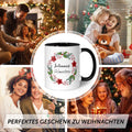 Bedruckte Tasse mit Weihnachtsmotiv - Glühweintasse - personalisiert mit Namen