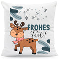 Kissen mit Weihnachtsmotiv - Frohes Fest, Deer - Weihnachtsdeko - Geschenke für Frauen & Männer