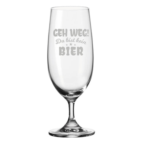 Leonardo Bierglas mit Gravur "Geh weg du bist kein Bier"