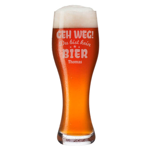 Leonardo Weizenglas "Geh weg du bist kein Bier" mit Namen