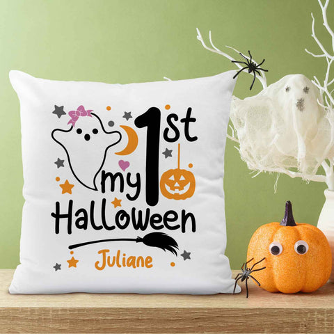 Bedrucktes Kissen mit Motiv My 1st Halloween