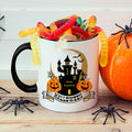 Bedruckte Tasse mit Motiv im Halloween Schloss Design