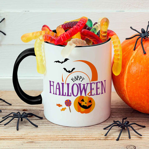 Bedruckte Tasse mit Motiv im Happy Halloween Design