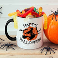 Bedruckte Tasse mit Motiv im Happy Halloween Hexen Design