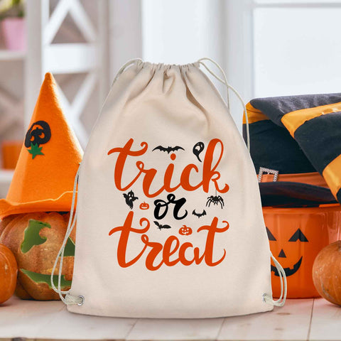 Bedruckter Turnbeutel für Kinder im Trick or Treat Design