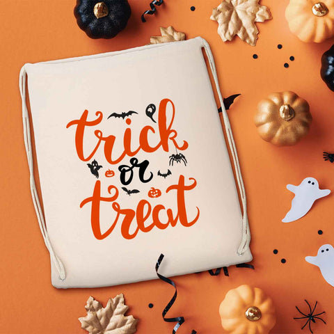 Bedruckter Turnbeutel für Kinder im Trick or Treat Design