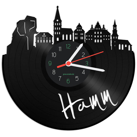 Schallplattenuhr Skyline Hamm