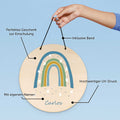 Wunderschönes Türschild mit Namen - Regenbogen - für Kinderzimmer