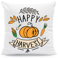 Bedrucktes Kissen mit Spruch Happy Harvest