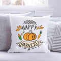 Bedrucktes Kissen mit Spruch Happy Harvest