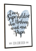 Holzschild mit Spruch Superhelden ohne Umhang Papa