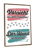 Holzschild mit Spruch - Vorsicht vor dem Frauchen