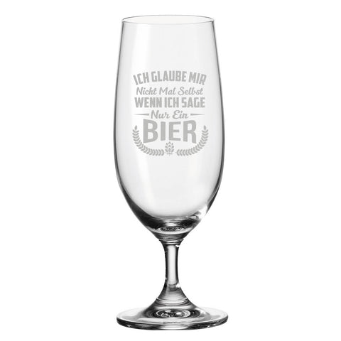 Leonardo Bierglas mit Gravur "Ich glaube mir nicht mal selbst"