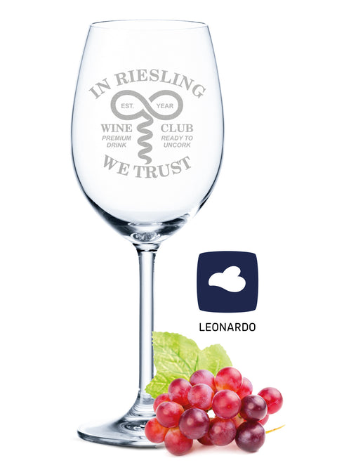 Leonardo Weinglas mit Gravur "In Riesling we trust"