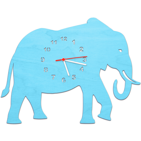 Kinder Wanduhren Elefant Baby Blau