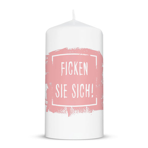 Kleine Kerze mit Spruch "Ficken Sie sich"