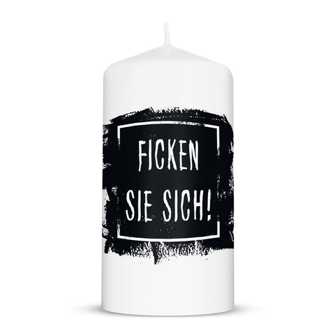 Kleine Kerze mit Spruch "Ficken Sie sich"