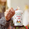 Weihnachtskerze "Fröhliche Weihnachtszeit" mit Namen