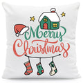 Kissen mit Weihnachtsmotiv - Merry Christmas Home - Weihnachtsdeko - Geschenke für Frauen & Männer