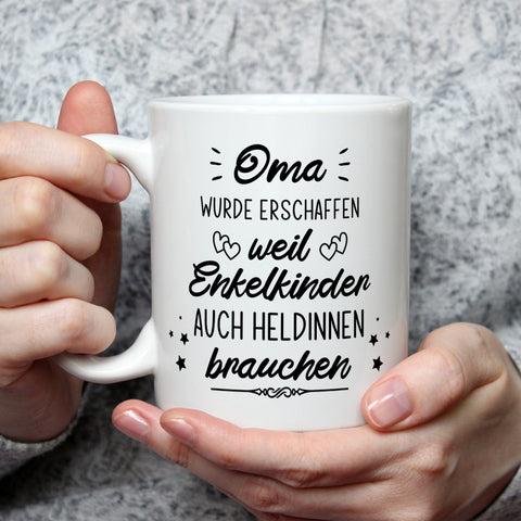 Bedruckte Tasse mit Spruch Heldenhafte Großeltern