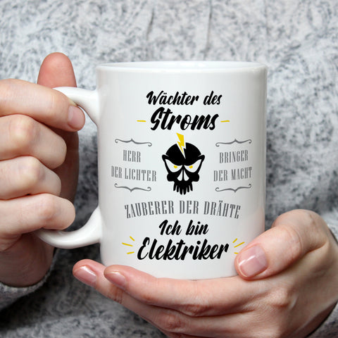 Bedruckte Tasse mit Spruch Wächter des Stroms