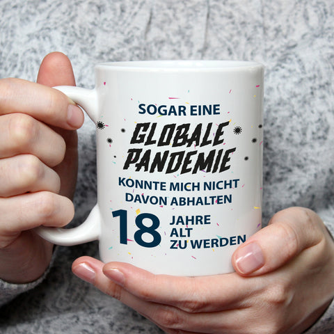 Bedruckte Tasse Pandemie Geburtstag