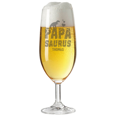 Leonardo Bierglas mit Gravur "Papa Saurus" mit Namen