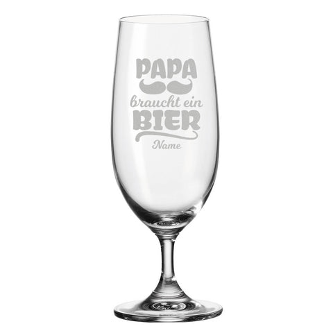 Leonardo Bierglas mit Gravur "Papa braucht ein Bier" mit Namen