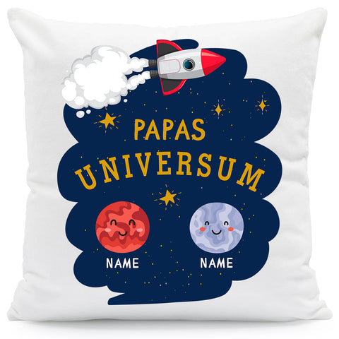 Bedrucktes Kissen mit Motiv Papas Universum