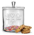 Leonardo Keksglas mit Gravur "Peace, Love & Cookies"