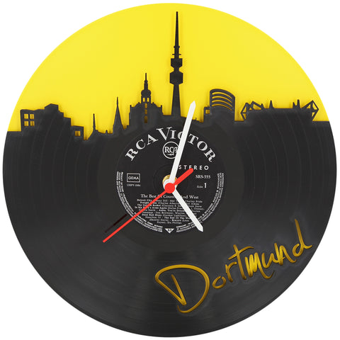 Schallplattenuhr Dortmund Fan Uhr Colored