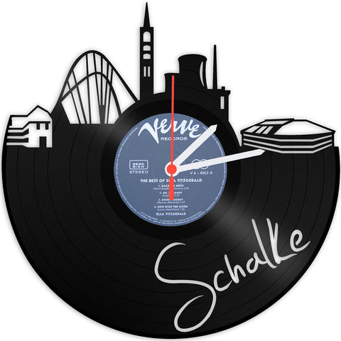 Schallplattenuhr Skyline Schalke