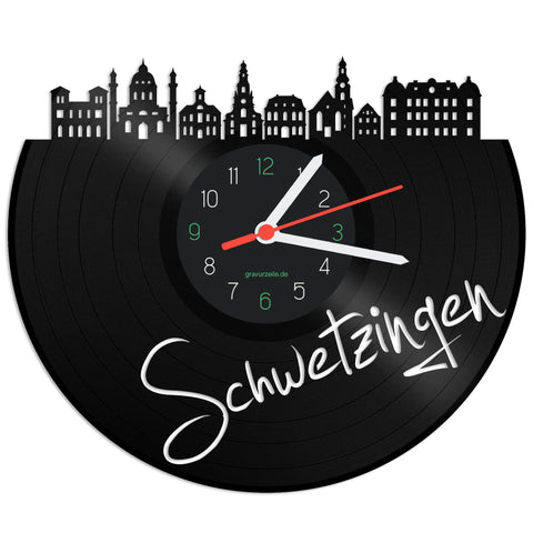 Schallplattenuhr Skyline Schwetzingen