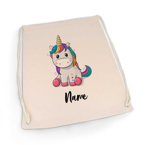 Bedruckter Turnbeutel für Kinder im Cute Unicorn Design