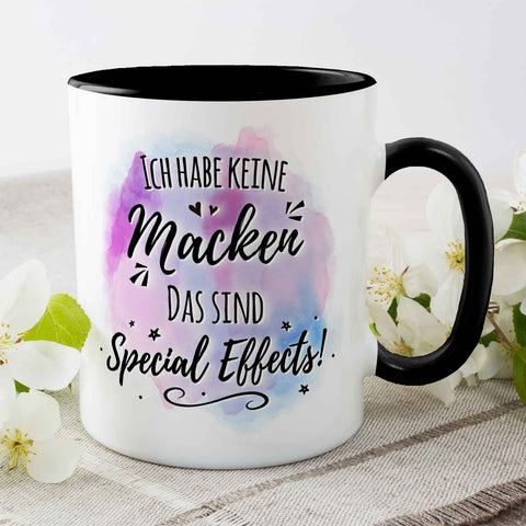 Bedruckte Tasse mit Spruch - Ich habe keine Macken