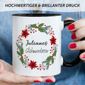 Bedruckte Tasse mit Weihnachtsmotiv - Glühweintasse - personalisiert mit Namen