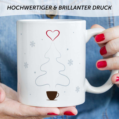 Bedruckte Tasse mit Weihnachtsmotiv - Es wird Zeit den Kaffee durch Glühwein