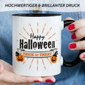 Bedruckte Tasse mit Motiv im Happy Halloween Design