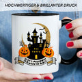 Bedruckte Tasse mit Motiv im Halloween Schloss Design