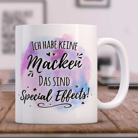 Bedruckte Tasse mit Spruch - Ich habe keine Macken